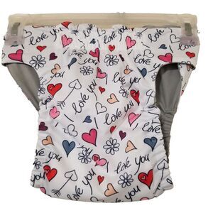 Cute Bone Dog Diaper Valentines Large Love Heart